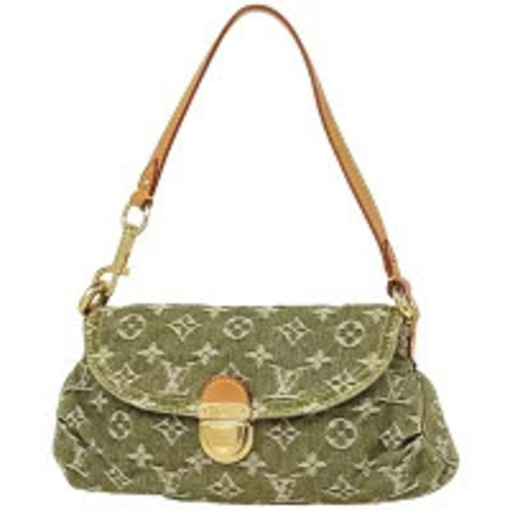 Louis Vuitton Pleaty Handbag Hobo Shoulder Bag Monogram Denim Liken